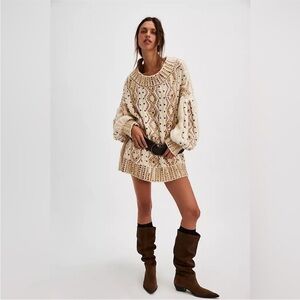 Free People Gilded Cable Embellished Sweater